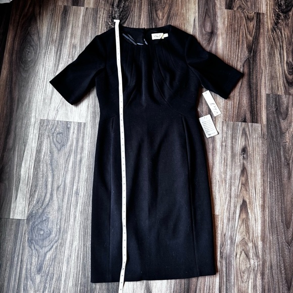 Eliza J black pleated top fit and flare dress size 8 NWT - Picture 5 of 10